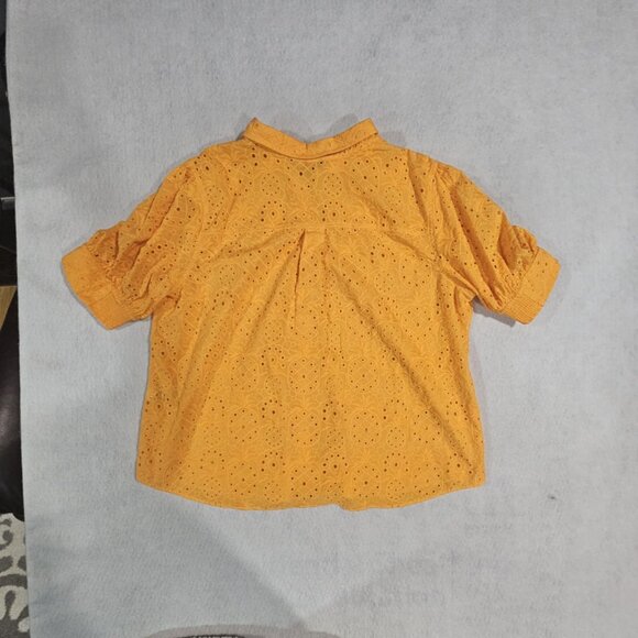 Chico’s Eyelet Pineapple Button Down Top Size 4, US size 20 - Picture 4 of 13